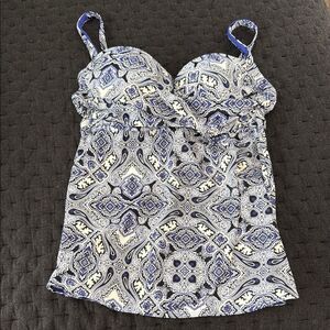 Soma Navy, Royal and White Bustier Swim Top